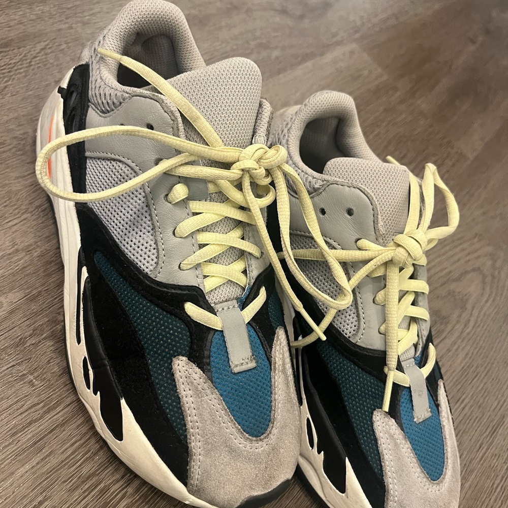 Yeezy Gray and Blue Chunky Sneakers